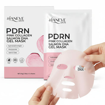 PDRN Pink Collagen Gel Mask – Salmon DNA, Hydrolyzed Collagen & Niacinamide – Hydrating & Moisturizing Facial Sheet Mask for Radiance and Skin Barrier Support – 5-Pack