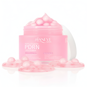 Pink Collagen PDRN Capsule Cream –Hydrating & Radiance-Boosting Face Moisturizer - PDRN (Sodium DNA),Niacinamide 5% & Collagen Capsules 2 oz