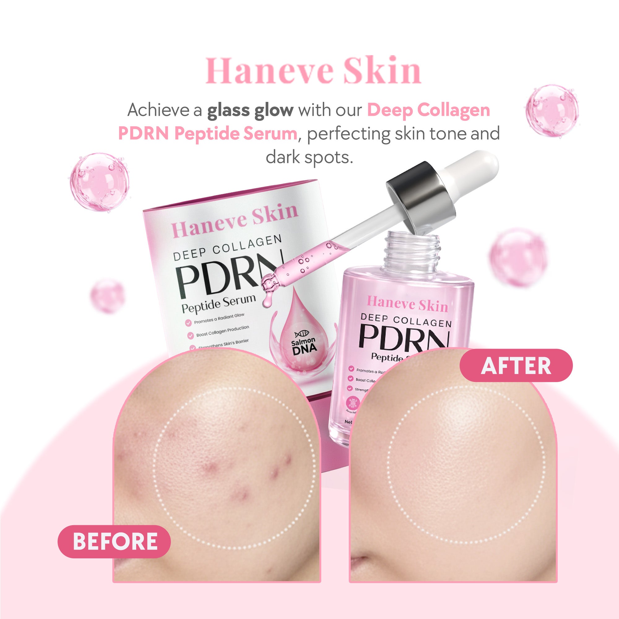 Deep Collagen PDRN Salmon DNA Peptide Serum with Niacinamide for Hydration, Barrier Support & Radiance – Smooth, Moisturized, Firm-Looking Skin – 50ml